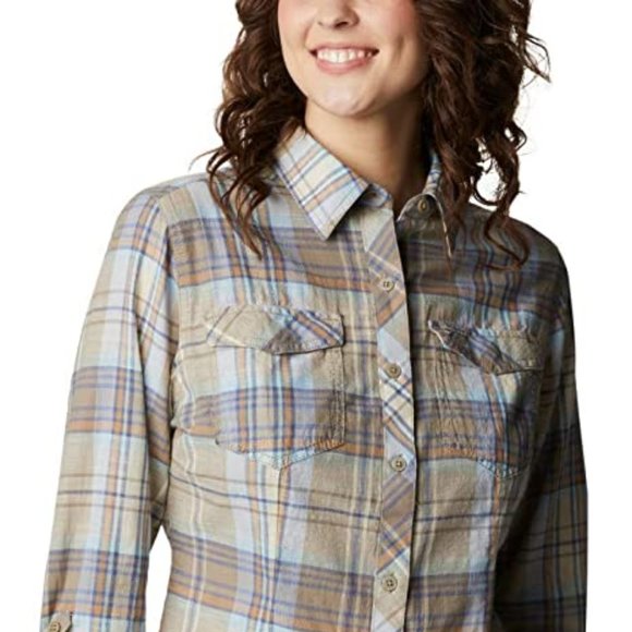 🆕Columbia Women's Camp Henry™ II LS Shirt, Velvet Cove Plaid, Brand NEW, NWT - Picture 1 of 5
